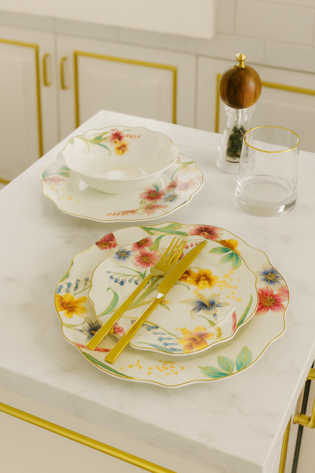 طقم صحون 24 قطعة مورد